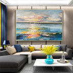 SUNSET SAIL: Ocean Sunset Sailboat Canvas Art