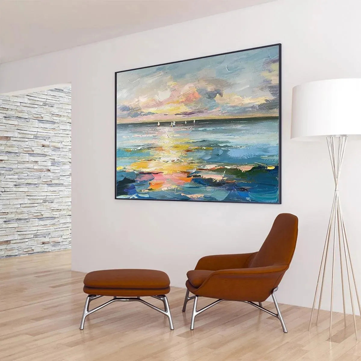 SUNSET SAIL: Ocean Sunset Sailboat Canvas Art