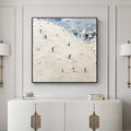 WINTER'S DANCE: Impressionistic Skiing Art on Square Canvas