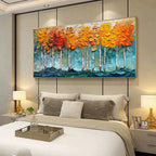 GOLDEN ASPEN: Impasto Aspen Forest Golden Autumn Textured Canvas
