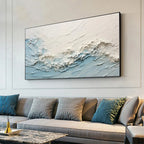SERENE SEASCAPE: Textured Impasto Abstract Ocean Canvas