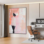 PINK ABSTRACT: Soft Pastel Abstract Figure Canvas