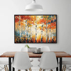AUTUMN ASPEN: Textured Fiery Foliage And Slender White Trunks Canvas