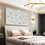 WINTER RHAPSODY: Minimalist Skiing Art on Textured Canvas for Modern Sporty Decor