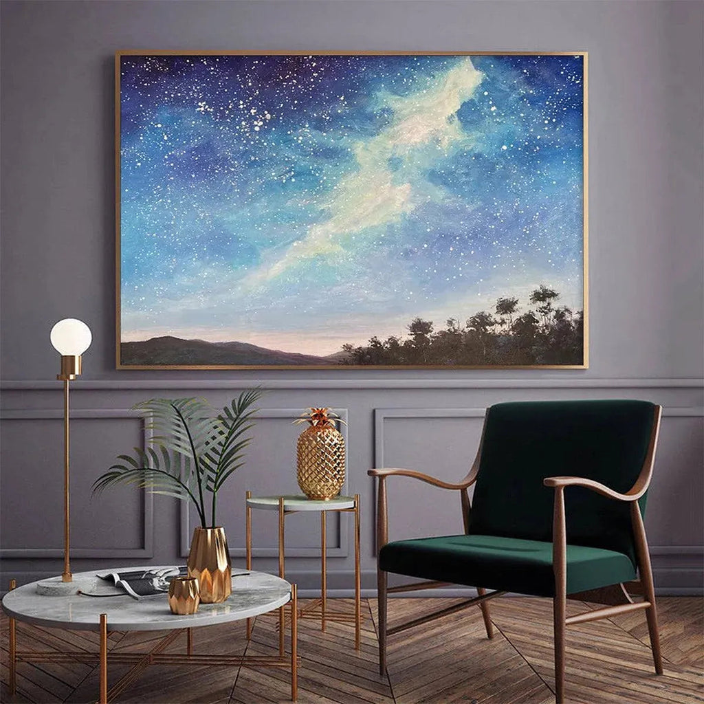 CELESTIAL DREAMSCAPE: Panoramic Starry Night Sky Milky Way Canvas