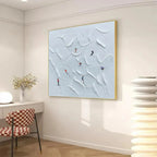 ALPINE SKI: Textured Skiing Painting Winter Sports Square Canvas Wall Art