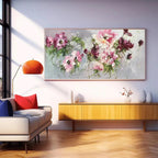 WILD ROSE WHISPERS: Impressionistic Romantic Pinks Burgundy Wild Roses Canvas