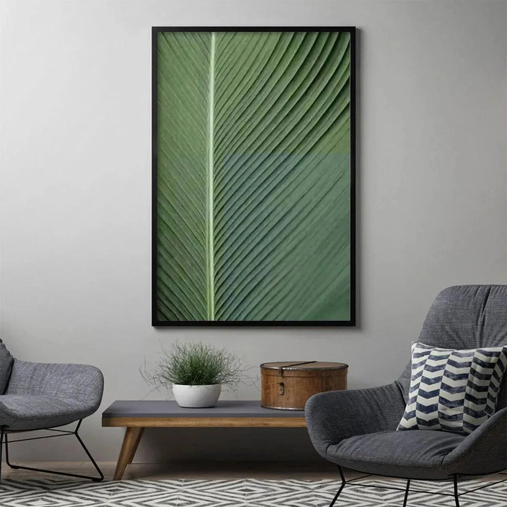 TROPICAL SERENITY: Minimalist Single Leaf Clean Lines Botanical Canvas