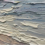 SERENE SEASCAPE: Soft Sunlit Ocean Textured Minimalist Canvas