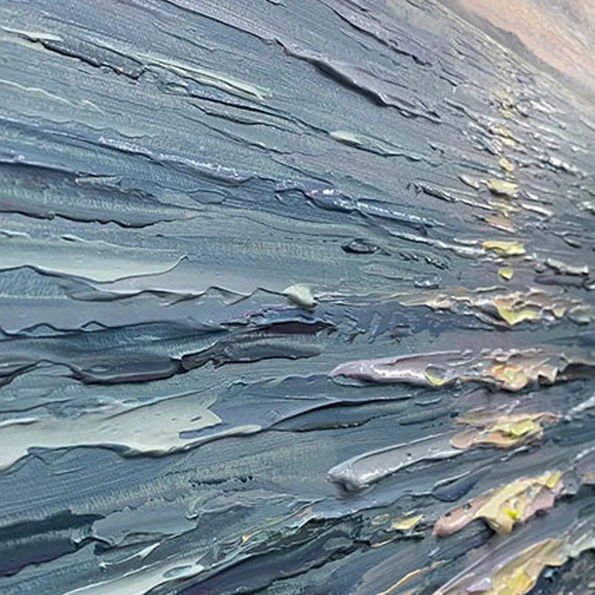 SERENE SEASCAPE: Soft Sunlit Ocean Textured Minimalist Canvas