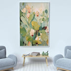 LUSH GARDEN: Textured Greens And Whites Tranquil Beauty Canvas