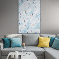 SLOPE STORIES: Textured Skiing Canvas Art Modern Winter Sports Wall Decor