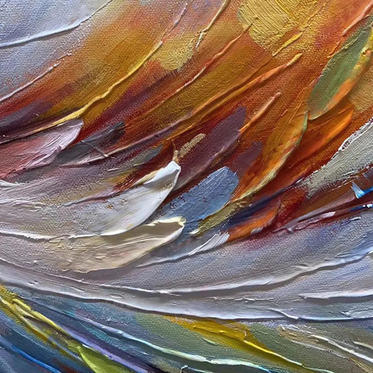 ABSTRACT SWIRL: Textured Colorful Abstract Wall Art Large Canvas Oil Painting