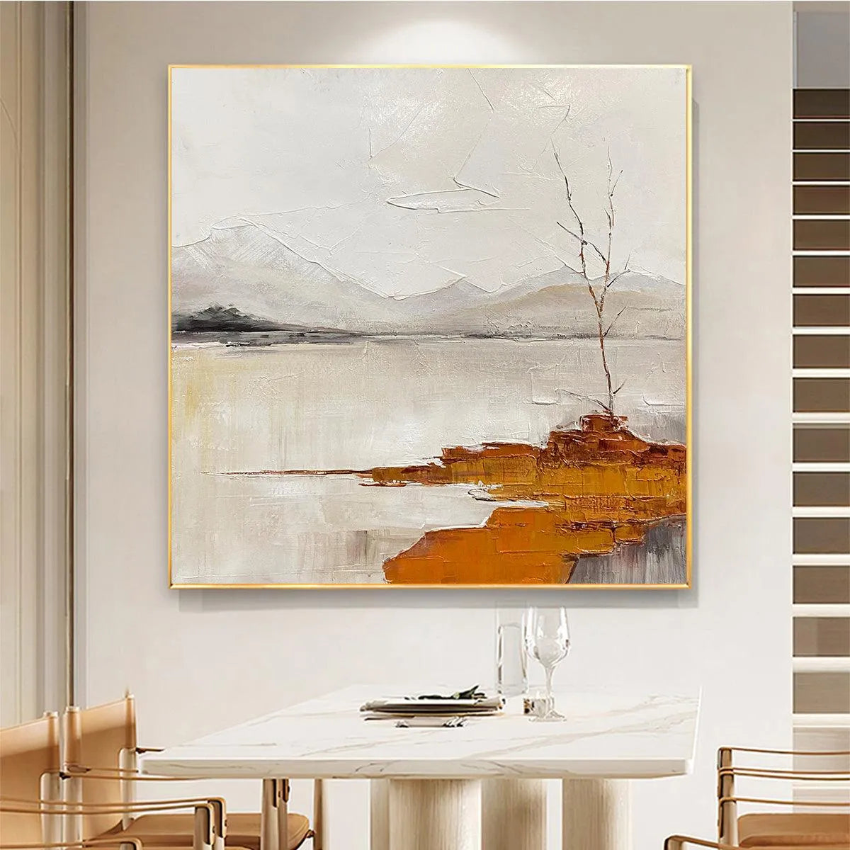 SERENE WATERS: Wabi Sabi Landscape Oil Painting