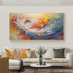 ABSTRACT SWIRL: Textured Colorful Abstract Wall Art Large Canvas Oil Painting