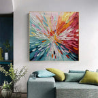 Colorful Abstract Burst Wall Art Modern Canvas Oil Painting