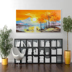 AUTUMN GLOW: Sunset Landscape Oil Painting