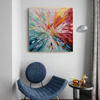 Colorful Abstract Burst Wall Art Modern Canvas Oil Painting