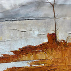 SERENE WATERS: Wabi Sabi Landscape Oil Painting
