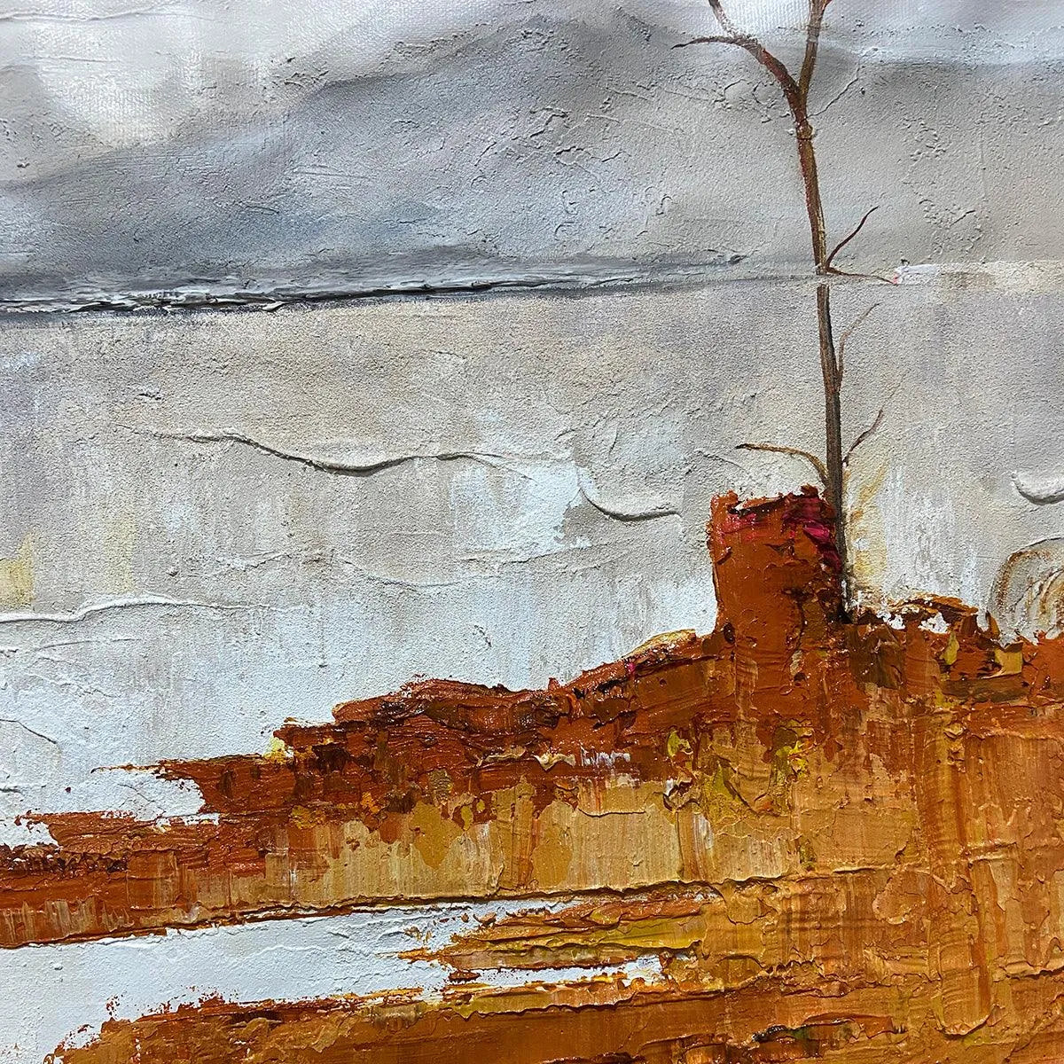 SERENE WATERS: Wabi Sabi Landscape Oil Painting