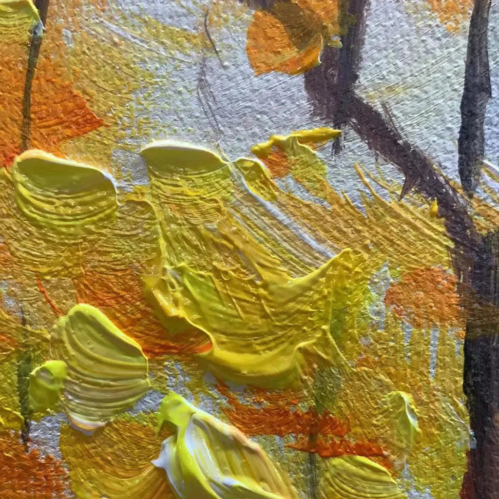AUTUMN GLOW: Sunset Landscape Oil Painting