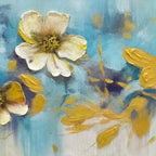 GOLDEN BLOSSOM DRIFT: Drifting Petals Gold Accent Painting