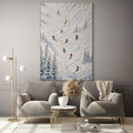 ALPINE FLOW: Textured Ski Tracks Abstract Minimalist Snow Mountain Wall Art