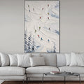 POWDER LINES: Impasto Skiing Canvas Art Modern Snow Slope Texture Painting