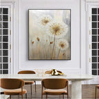 WHISPERS OF GOLD: Textured Dandelion Gold Canvas