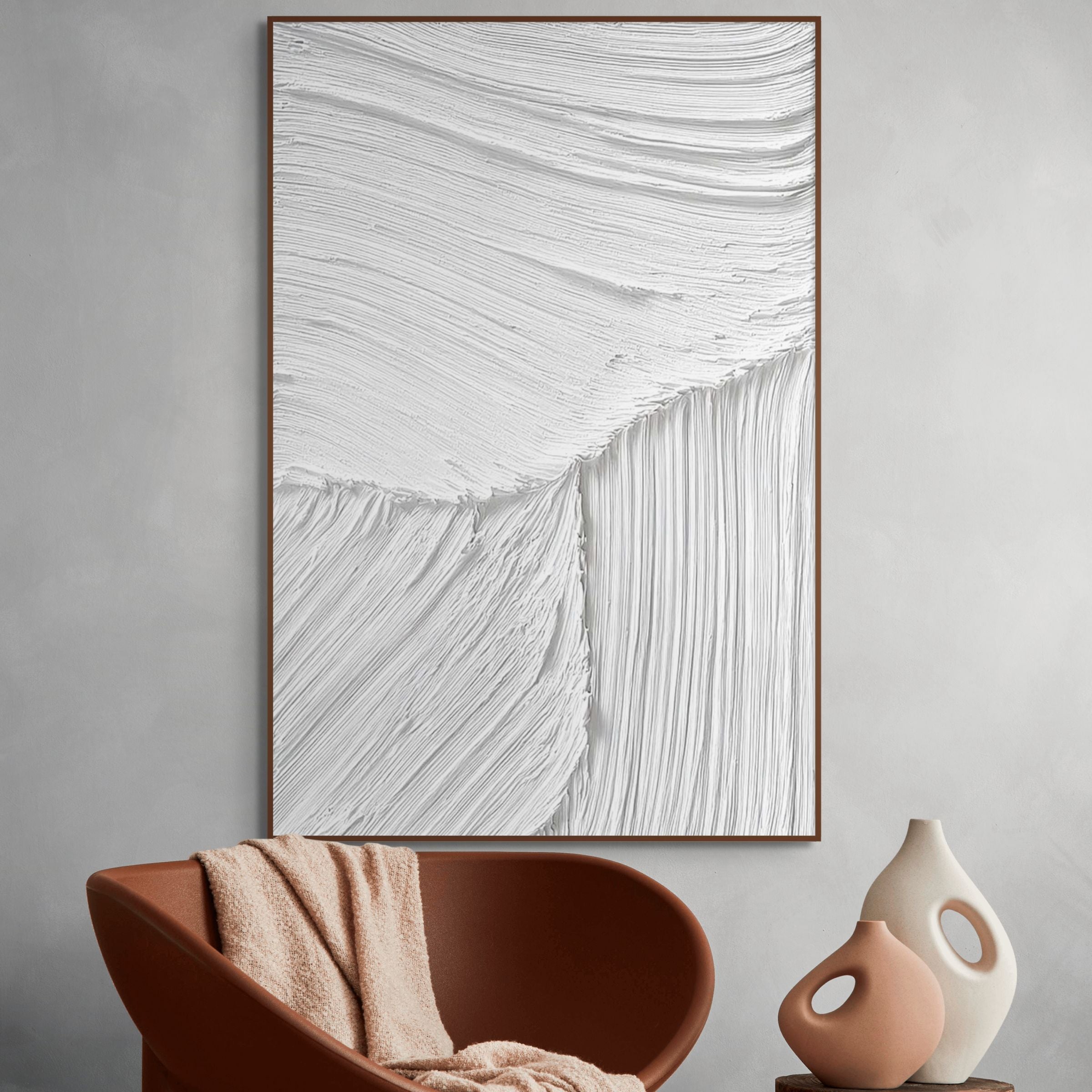 SERENE RIFT: Minimalist Textured Wall Art