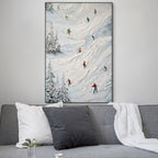 FROST MOTION: Heavy Texture Skiing Art Contemporary Alpine Canvas Decor