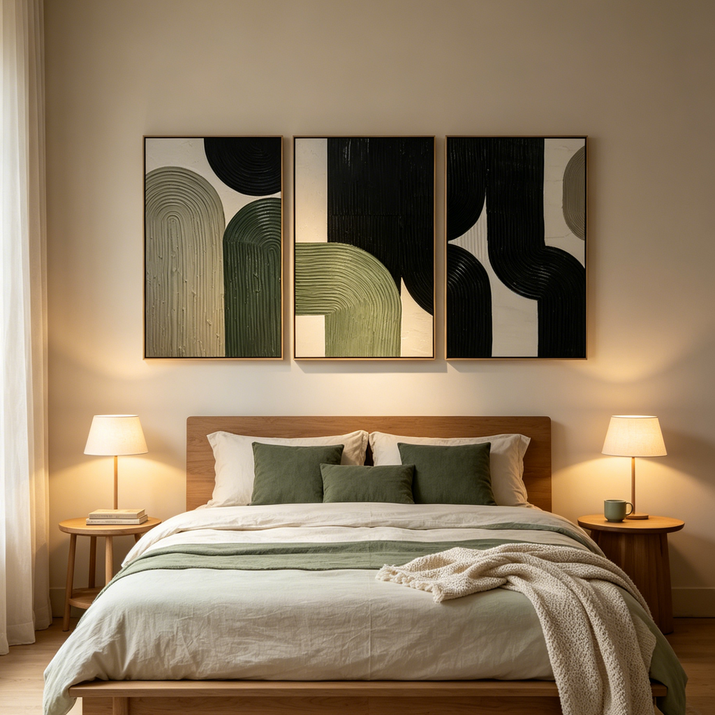 ARCHES TRIPTYCH: Textured Arch Minimalist Abstract Canvas Set Of 3