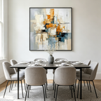 ABSTRACT CITYSCAPE: Muted Geometric Textured Layers Urban Canvas
