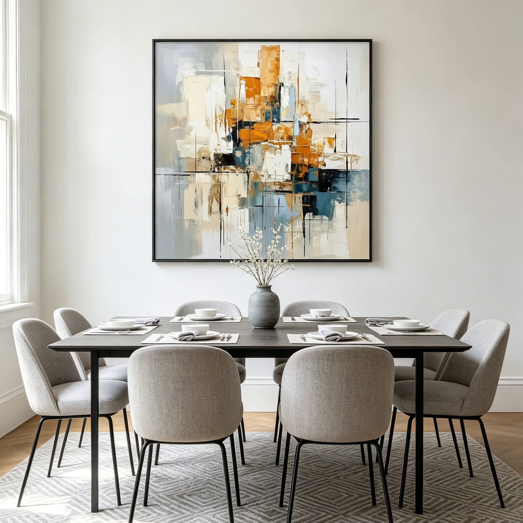 ABSTRACT CITYSCAPE: Muted Geometric Textured Layers Urban Canvas