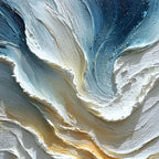 AEGEAN CREST: Textured Abstract Seascape Oil Painting