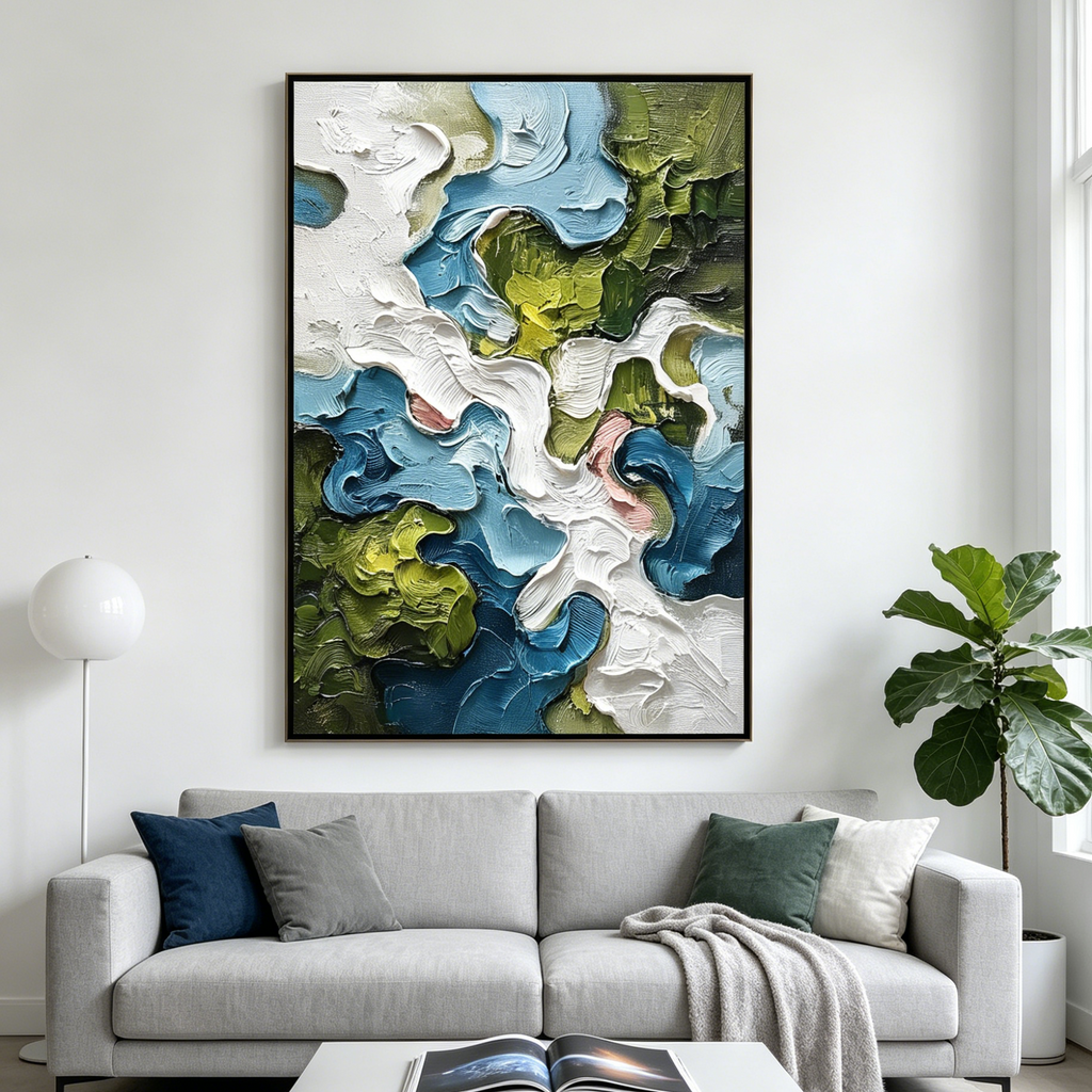 AERIALIS: Heavy Texture Impasto Abstract Landscape Canvas