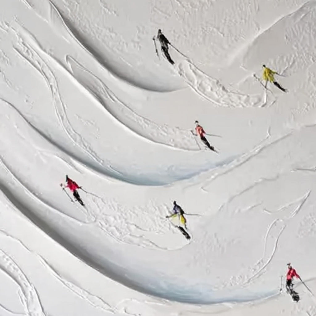 ALPINE RUSH: Textured Impasto Skiing & Mountain Sports Painting
