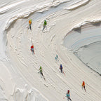 ALPINE RUSH: Textured Impasto Style Skiing Sports Painting