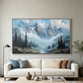 ALPINE WHISPER: Misty Mountain Valley Landscape Art