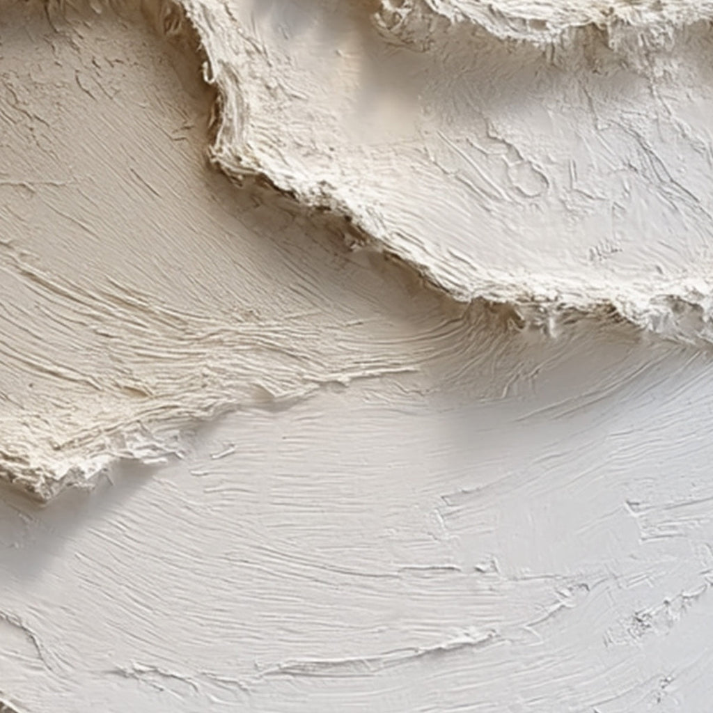 ALPINE WHISPERS: Textured Impasto Snow Peaks Abstract Canvas