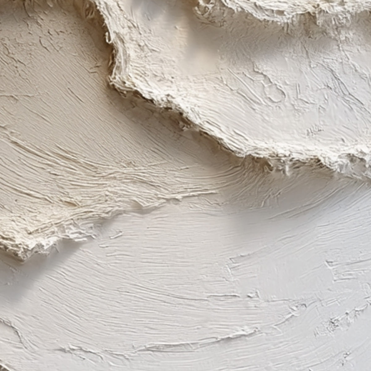ALPINE WHISPERS: Textured Impasto Snow Peaks Abstract Canvas