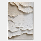 ALPINE WHISPERS Textured White Abstract Oil Painting