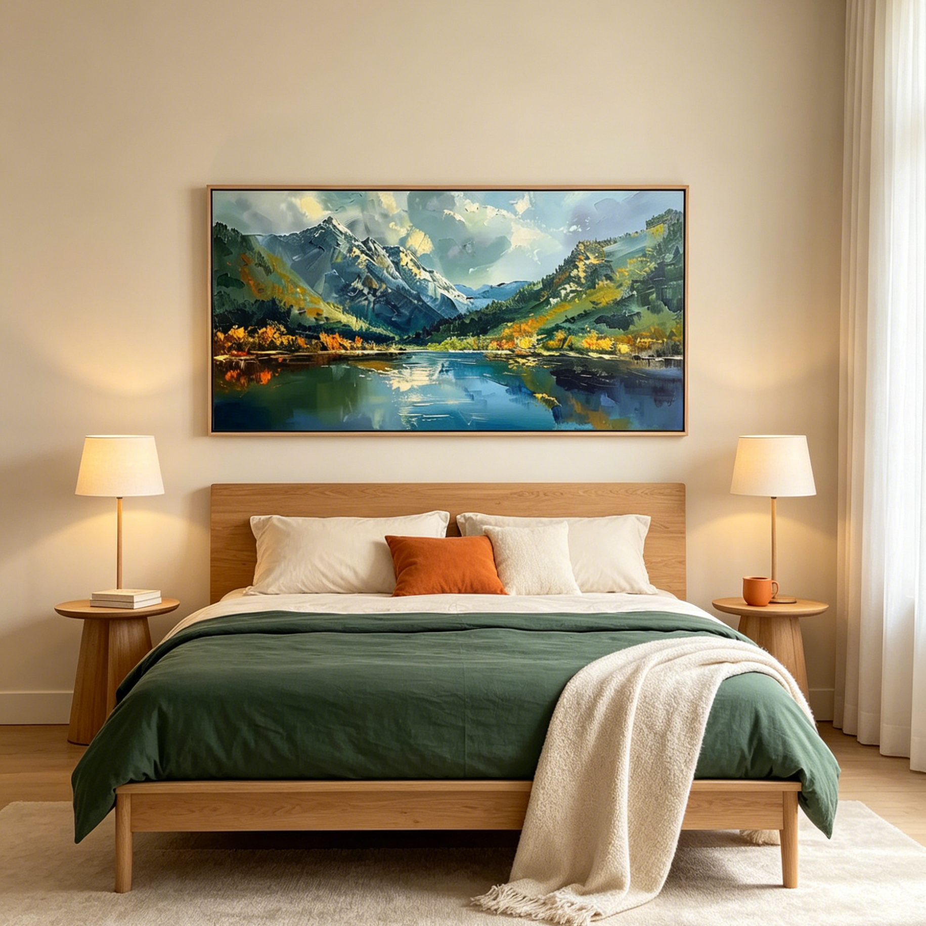 ALPINE REFLECTION: Panoramic Mountain Lake  Canvas