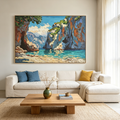 AMALFI COVE: Impasto Luminous Cliffs Hidden Mediterranean Canvas