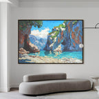 AMALFI COVE: Impasto Coastal Landscape Oil Painting