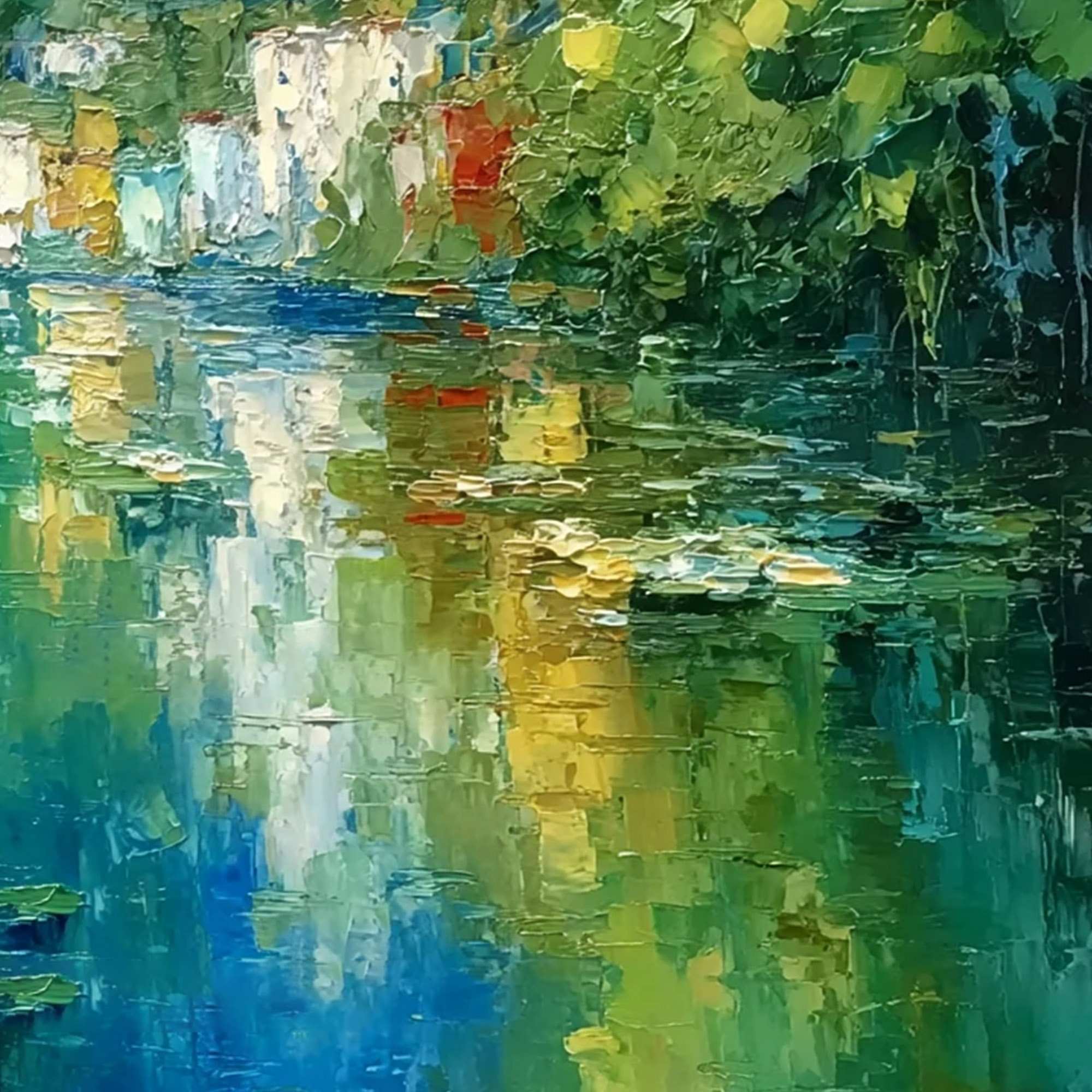 AMALFI REFLECTIONS: Textured Impasto Painting of Italian Coast Reflections