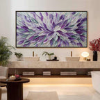 AMETHYST BLOOM Textured Impasto Floral Oil Painting