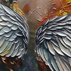 Angelic Wings: Original Symbolic Oil Painting - Textured Angel Wings Wall Art Decor