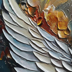 Angelic Wings: Original Symbolic Oil Painting - Textured Angel Wings Wall Art Decor