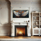 Angelic Wings: Original Symbolic Oil Painting - Textured Angel Wings Wall Art Decor
